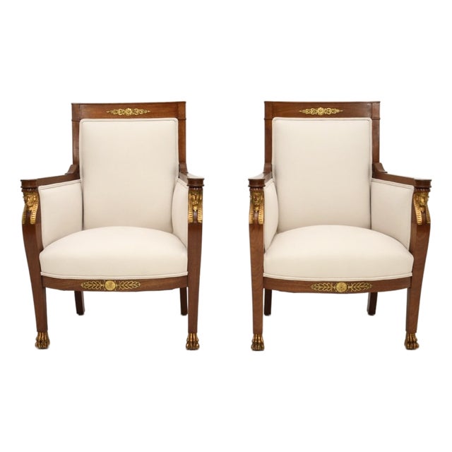 Antique Neo-Classical Swedish Armchairs, 1890s, Set of 2 For Sale