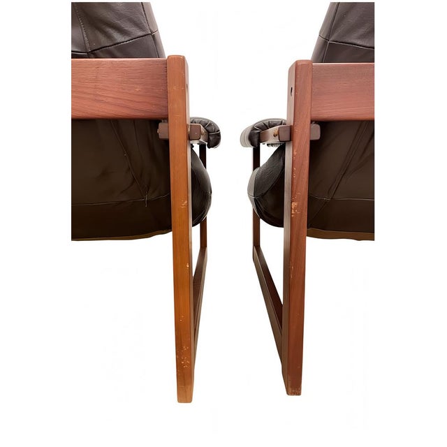 Mid-Century Modern MP-91 Earth Lounge Chairs and Ottoman from Percival Lafer, Brazil, 1970s, Set of 3 For Sale - Image 15 of 18
