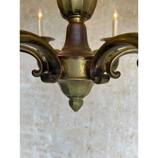 French Bronze Six Armed Chandelier For Sale - Image 12 of 12