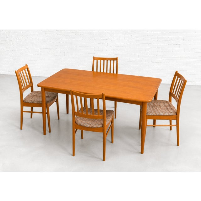 Brown Set of 4 Danish Modern Teak Dining Chairs| Mid Century Scandinavian Chairs, 1960s For Sale - Image 8 of 14