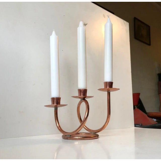 Danish Modernist Copper Spiral Candleholder, 1970s For Sale - Image 4 of 7