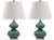 Glass 24 Inch H Double Gourd Glass Table Lamp in Marine Blue - a Pair For Sale - Image 7 of 7