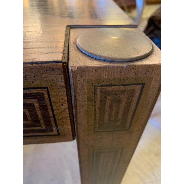 1960s Inlaid Wood Rectangular End Table With Geometric Decoration For Sale - Image 5 of 13
