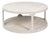 Scandinavian Two-Tier Drum Coffee Table in Grey Pine For Sale