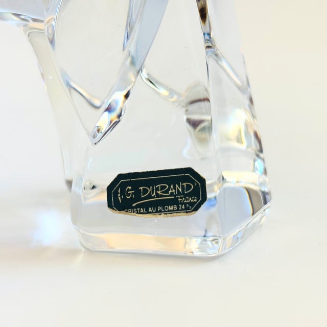 Glass Crystal Dog Head Paperweight by Jg Durand, France For Sale - Image 7 of 9