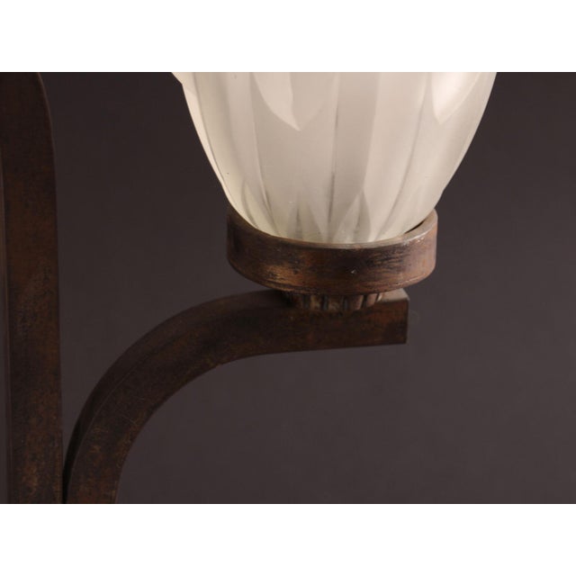 Black Art Deco Marble and Wrought Iron Table Lamp, 1920s For Sale - Image 8 of 14