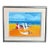 Mid Century Modernist Abstract Landscape Painting - A Boat Sits on a Beach Under a Blue Sky- Signed For Sale