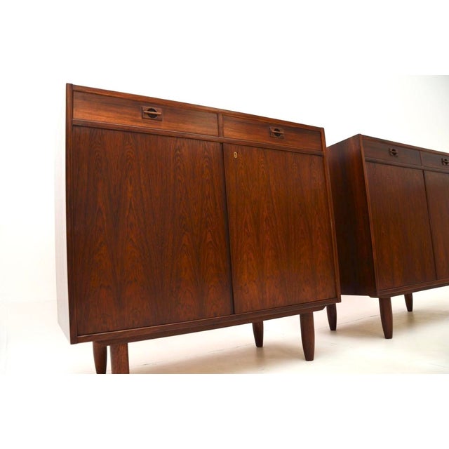 Brown Vintage Danish Cabinets, 1960s, Set of 2 For Sale - Image 8 of 11