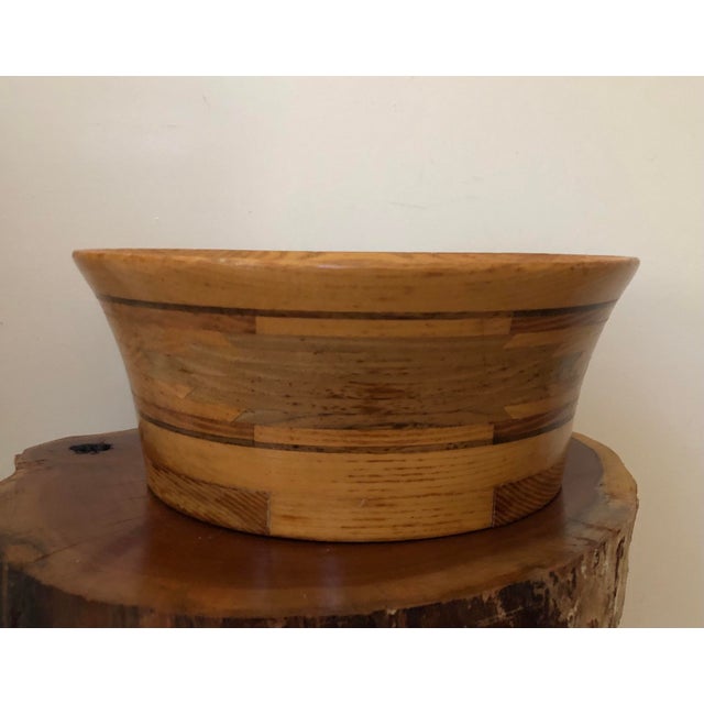 Signed Mattson 91. A nicely executed handcrafted wooden bowl with geometric features.