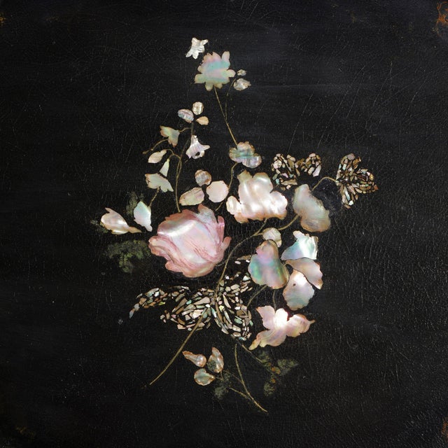 English English Paper Mache Tea Tray With Scalloped Edge, 1850's For Sale - Image 3 of 8