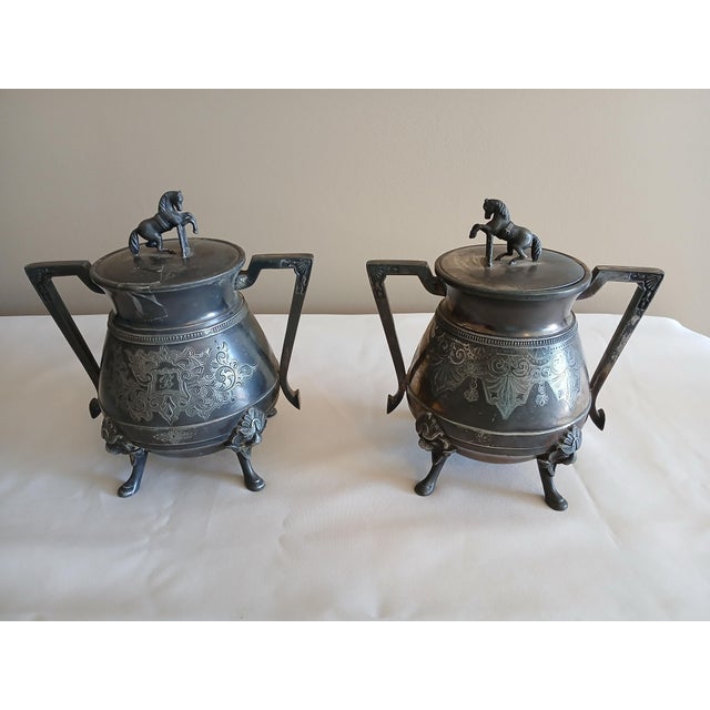 Late 19th Century Webster Silver Plate Coffee/Tea Service With Horse Finials - 7 pcs For Sale - Image 12 of 18