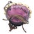 Amethyst Belle Époque Amethyst Enameled Floral Sugar / Caviar Bowl in Scrolled Iron Stand, Circa 1880 For Sale - Image 8 of 8