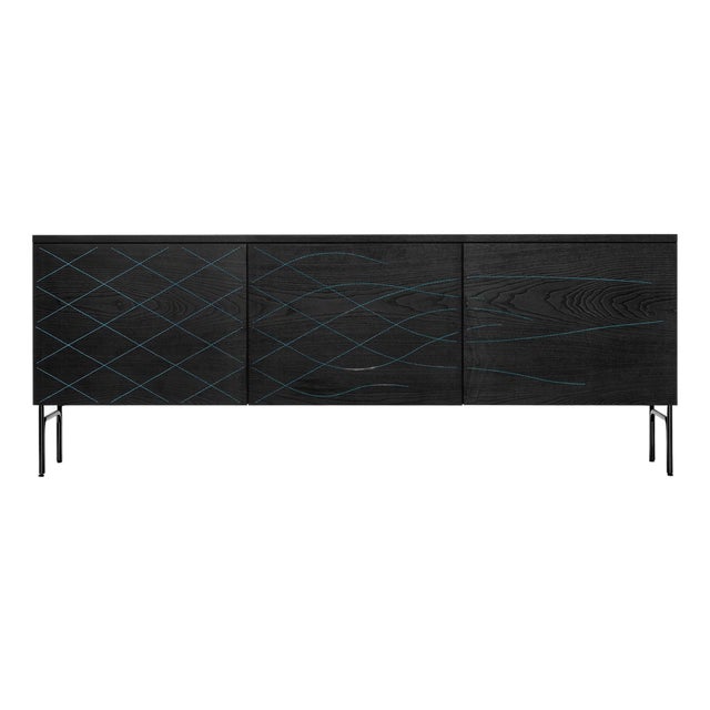 Couture Sideboard in Stained Black Ash Wood by Färg & Blanche for BD Barcelona For Sale