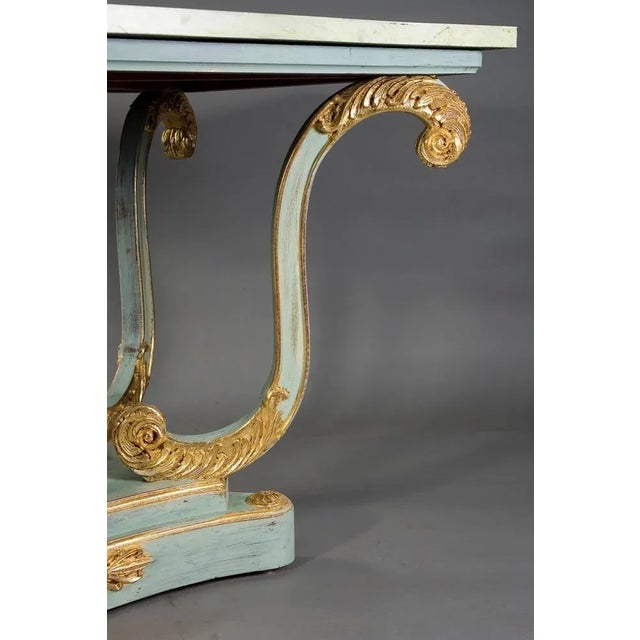 20th Century Pietra-Dura Classicism Pastel Light Blue Table For Sale - Image 6 of 11