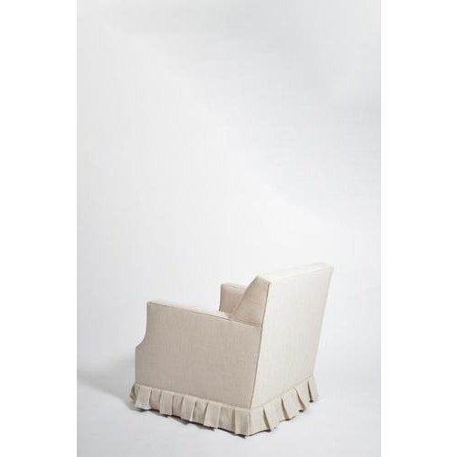 Off White Textured Fabric Fringe Armchairs, 1960s, Set of 2 For Sale - Image 3 of 6