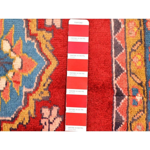 Gothic Vintage Persian Hamadan Colorful Natural Wool Hand Knotted Oriental Rug For Sale - Image 3 of 8