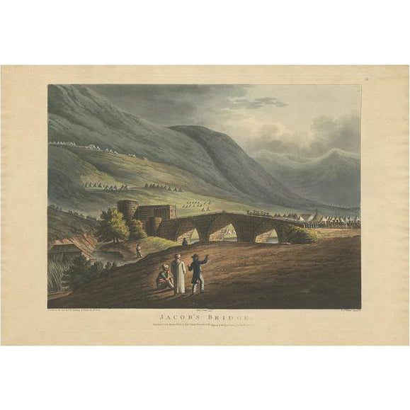 F.B. Spilsbury, Jacob's Bridge, View of Syria & Holy Land, 1803, Aquatint For Sale