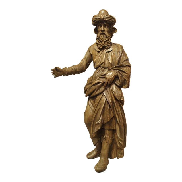 18th Century Carved Wooden Statue From France For Sale