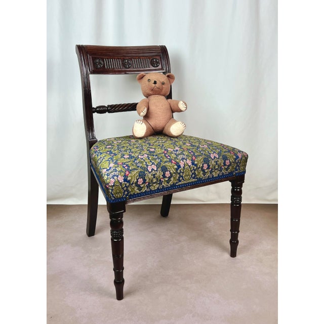 Restored 1820s Regency Mahogany Tablet-Back Side Chair in William Morris Floral For Sale - Image 12 of 12