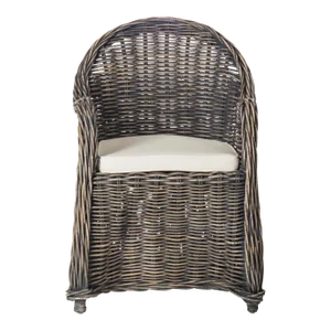 Wicker Club Chair in Black Wash