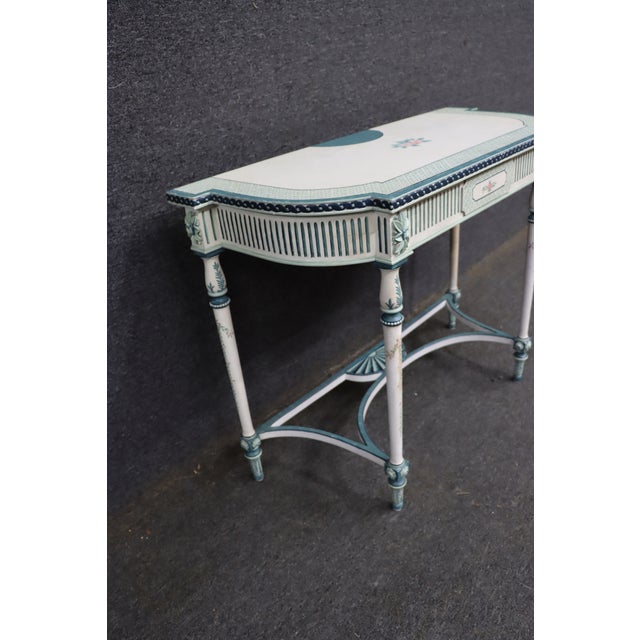 Maitland-Smith Hand-Painted Floral Accent Table For Sale - Image 12 of 13