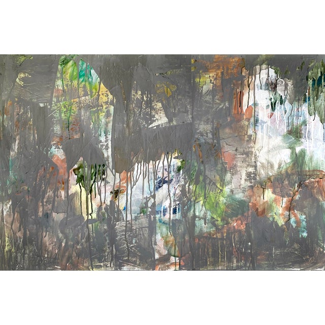 Gray "Rain All Day" 2022 Original Painting by Jessalin Beutler For Sale - Image 8 of 8