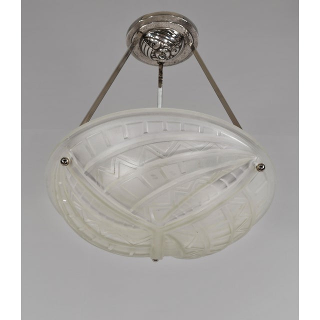 1930s Geometric French Art Deco Pendant Light by Noverdy - 1930s For Sale - Image 5 of 8