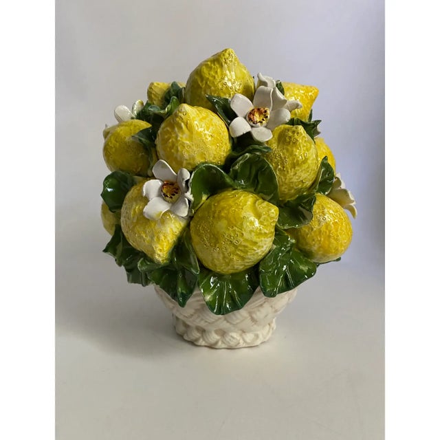 Italian Hand-Painted Lemon Compote Centerpiece For Sale In Richmond - Image 6 of 6