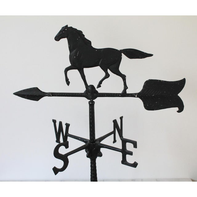 1970s 1970's Vintage Cast Aluminum Equestrian Weather Vane For Sale - Image 5 of 12