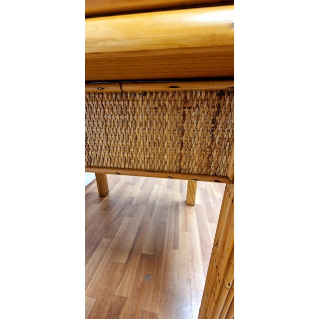 Italian Folding Table in Rattan and Bamboo , 1970s For Sale - Image 4 of 18