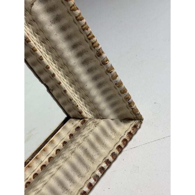 French Mirror in Ribbed White Frame, 1890s For Sale - Image 3 of 13