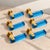Italian Blue Murano Glass and Brass Door Handles, 1970s, Set of 6 For Sale - Image 3 of 9