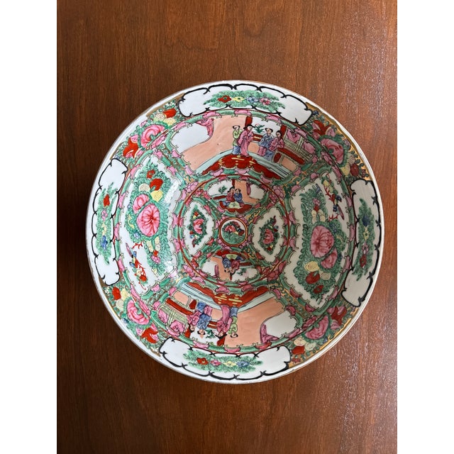 Large Chinese Export Hand Painted Bowl For Sale - Image 11 of 11