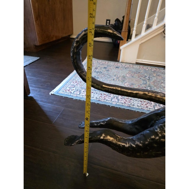 Vintage XL Cast aluminum Metal Cheetah Statue 42 inches long 21 inches tall. For Sale - Image 12 of 13