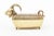 Vintage Brass Rams Head Hinged Small Box With Enamel Design For Sale - Image 4 of 12
