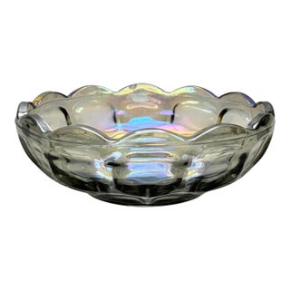 Vintage Federal Glass “Colonial Yorktown” Smoke Carnival Glass Bowl For Sale