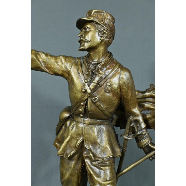 Metal The Defense of the Flag in Bronze by C. Anfrie, Late 19th Century For Sale - Image 7 of 18