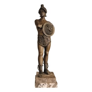 Bronze Perseus Sculpture on a Marble Base, Italy, 1900s For Sale