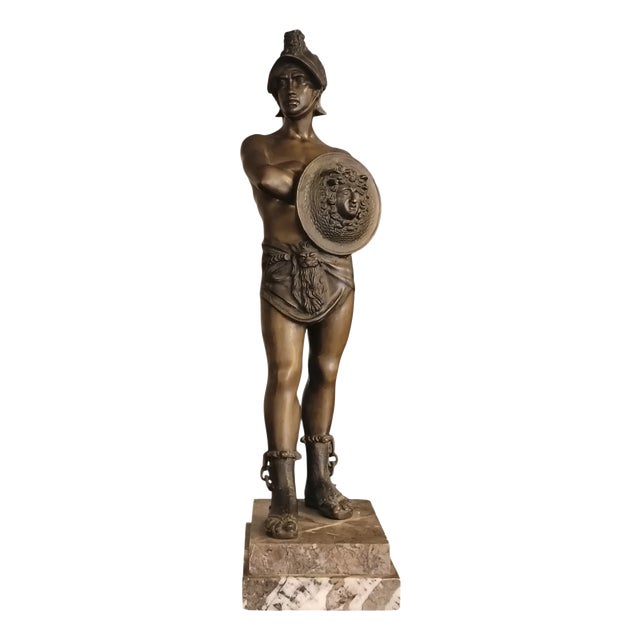 Bronze Perseus Sculpture on a Marble Base, Italy, 1900s For Sale