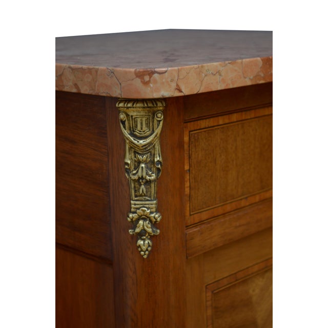 Antique French Mahogany Bedside Cabinets with Marble Tops, 1900, Set of 2 For Sale - Image 6 of 16
