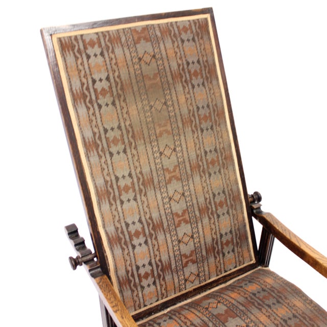Early 20th Century Arts & Crafts Oak Reclining Chair For Sale - Image 12 of 18