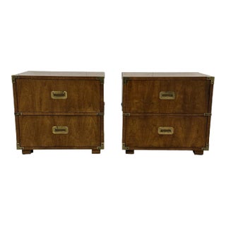 1970s Henredon Campaign Nightstands For Sale