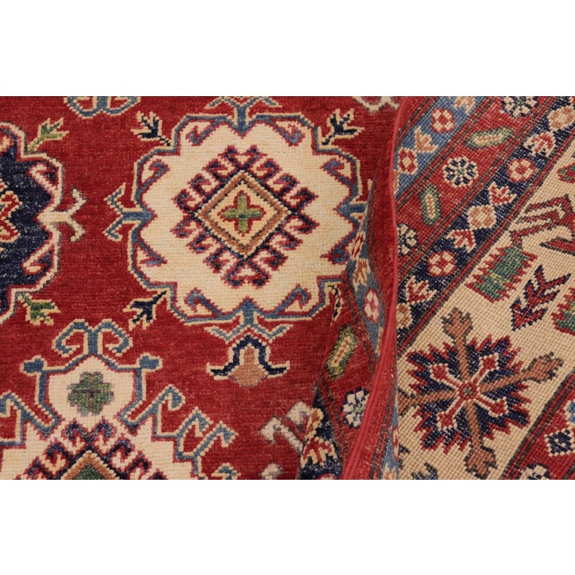 Red Rustic Super Kazak Red/Beige Wool Rug - 9'0'' X 11'10'' For Sale - Image 8 of 10