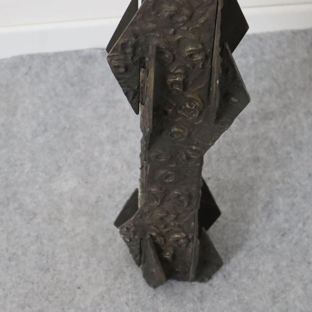 Italian Gothic Crucifix Sculpture in Bronze Casting, 1900s For Sale - Image 5 of 6