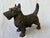 Sweet antique cast iron black figurative, standing Scottie Terrier dog doorstop. Great details in a heavy two piece...