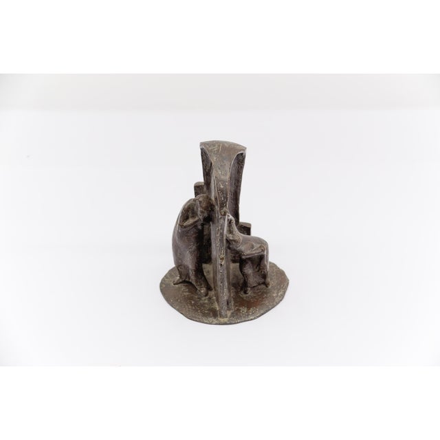 Hollywood Regency B.G., Figurative Artists Bronze of a Keyhole Door Scene 1991 1/7, 1960s, Bronze For Sale - Image 3 of 18