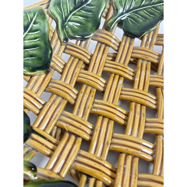 Ceramic Yellow and Green Ceramic Bread Basket, France, 1950s For Sale - Image 7 of 14
