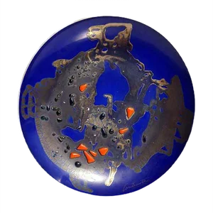 Abstract Decorative Plate by Bruno Contenotte, 1970s