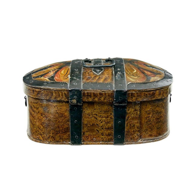 Mid 19th Century Scandinavian Hand-Painted Box, 1860 For Sale - Image 5 of 7