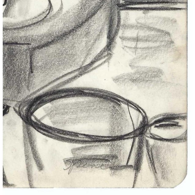 1950s MCM drawing by artist Virginia Spencer from a sketchbook of San Francisco scenes. Signed lower right. Combined...